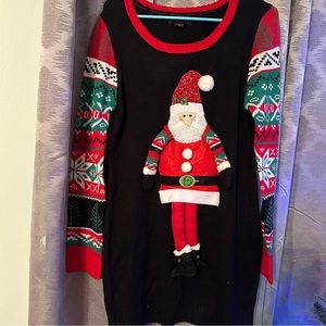 XL women’s ugly sweater/dress and L leggings